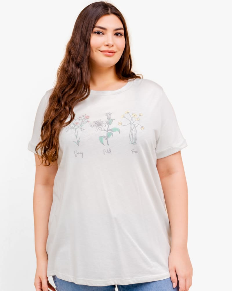 Plus size model wearing Zaria Graphic Tee by Gilli | Dia&Co | dia_product_style_image_id:122276